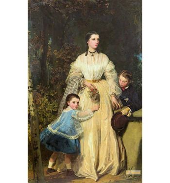 Portrait Of Mary Fothergill And Her Children Richard And Mary