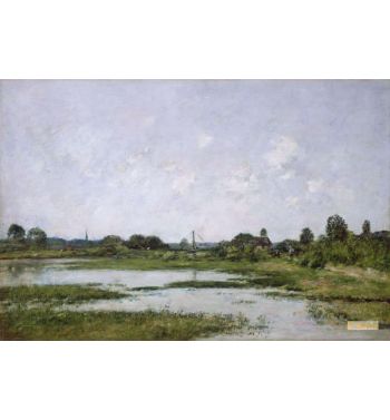 The Banks Of The River Touques At Trouville During The Spring