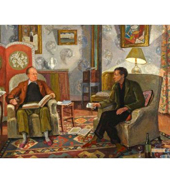 Interior Scene, With Clive Bell And Duncan Grant Drinking Wine