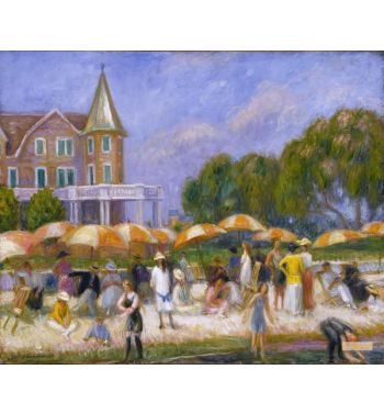 Beach Umbrellas At Blue Point Ca 1915