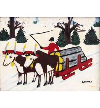 Early Oxen Hauling Logs