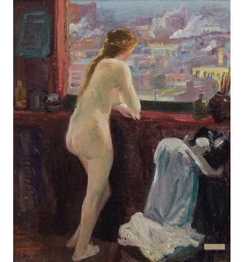 Nude At Window Over Greenwich Village 1913