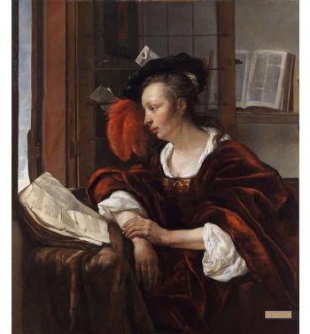 Woman Reading A Book By A Window Ca. 1653 54
