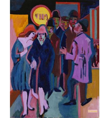 A Night Time Street Scene, 1925