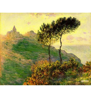 The Church At Varengeville Against The Sunlight 1882