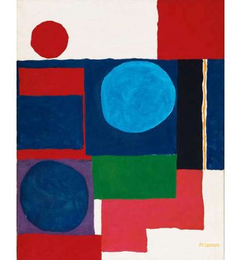 Blue in Blue with Red and White