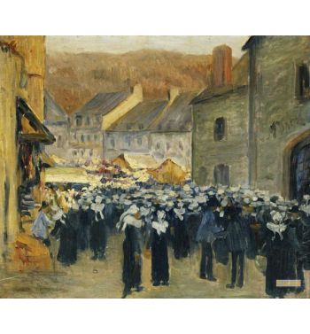 The Market At Pont Aven; Le Marche A Pont Aven 1886