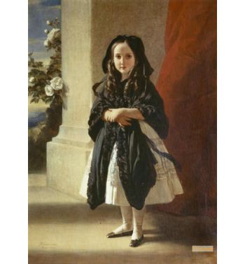Portret Van Prinses Charlotte Als Kind Ten Voeten Uit Met Zwarte Sjerp
