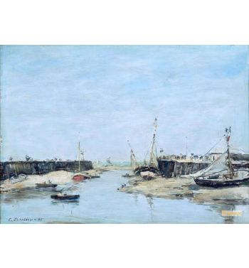Trouville The Jetties In A Harbour 1885