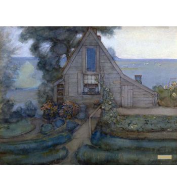 Triangulated Farmhouse Facade With Polder In Blue, c1900