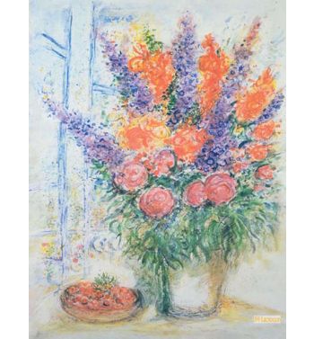 Floral Wall With Gladiola And Shell