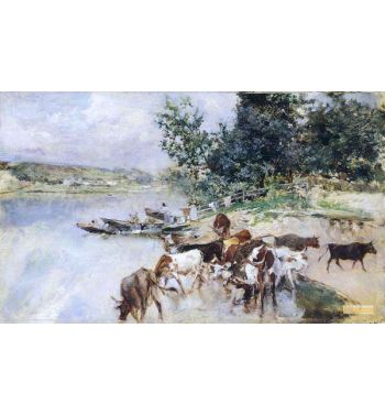 Watering Of Cattle On Seine