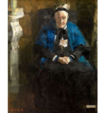Old Lady With Blue Shawl The Artist S Grandmother 1881