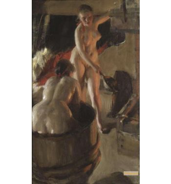 Filles De Dalecarlie Prenant Un Bain Girls From Dalarna Havi