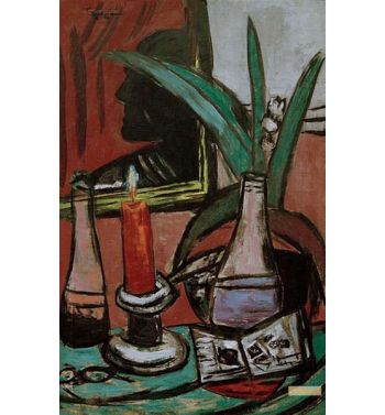 Self Portrait In Large Mirror With Candle