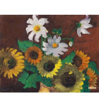 Sunflowers And White Dahlias