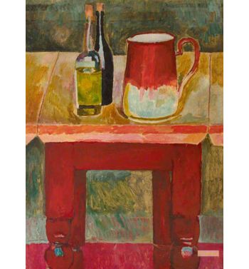 Bottles And Jug On A Table