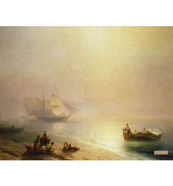 Fisherfolk On The Seashore The Bay Of Naples 1873