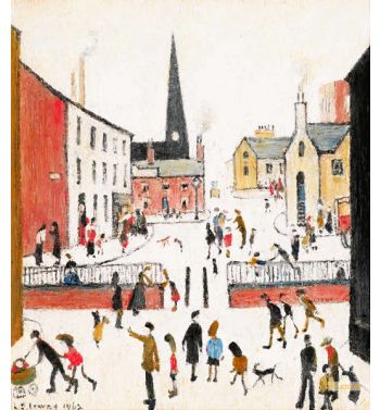 Figures With Church And Bollards 1962