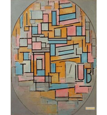 Composition In Oval With Colored Areas 2