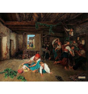 Preparing The Celebration Of The Wine Harvest 1860