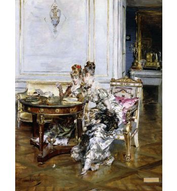 Elegant Ladies In An Interior C1875