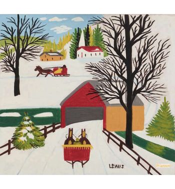 Covered Bridge In Winter