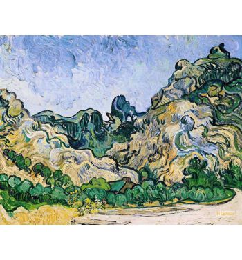 Mountains At Saint Remy With Cottage