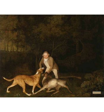 Freeman The Earl Of Clarendon's Gamekeeper With A Dying Doe And Hound