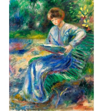 Woman Reading On A Bench