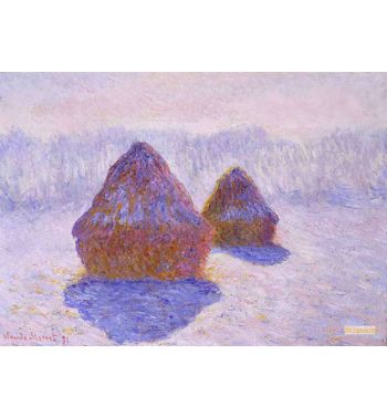 Haystacks Effect Of Snow And Sun