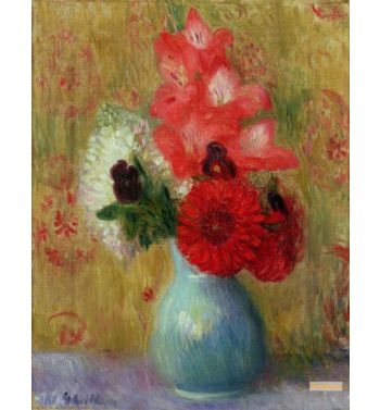 Floral Arrangement In Green Vase