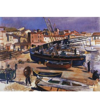 Collioure Port With Boats 1930