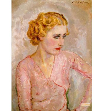 Portrait Of Young Woman In Rose Blouse