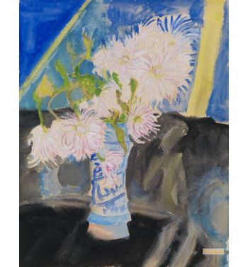 Blumen in Blauer Vase