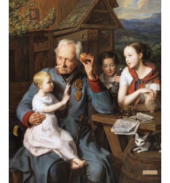 Un Vieil Invalide Avec Des Enfants An Old Invalid With Child