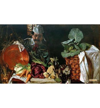 Self Portrait With Kitchen Still Life