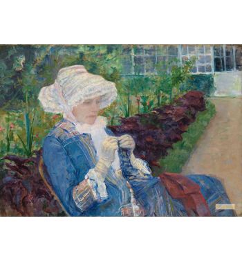 Lydia Crocheting In The Garden At Marly