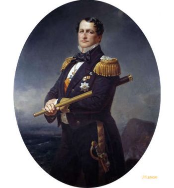 Portrait Of An Admiral A Naval Admiral Holding A Long View A