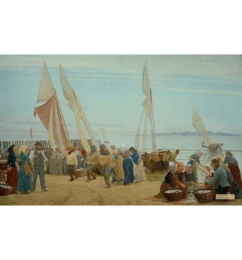 Morning At Hornbaek The Fishermen Come Ashore