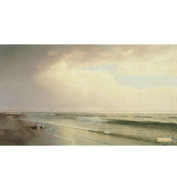 Seascape With Distant Lighthouse, Atlantic City, New Jersey