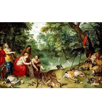 The Elements Earth Air And Water - Diana And Her Nymphs After The Chase