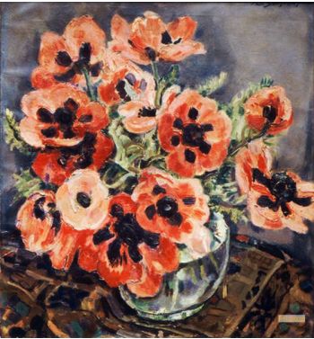 Still Life With Anemones In Glass Vase, C, 1930