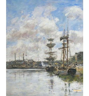 Dieppe Sailing Boats In Quay 1886