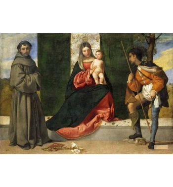 The Virgin And Child Between Saint Anthony Of Padua And Saint Roque