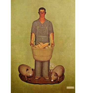 Farmer With Pigs