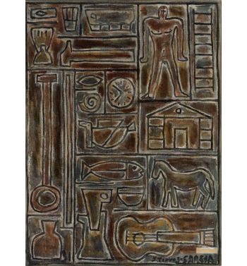 Constructive Art With Guitar, Pictographic Composition