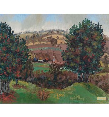 A Suffolk Landscape With Steps Farm And Stoke By Nayland Church