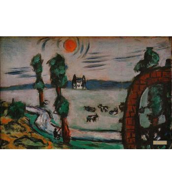 Fog Landscape With Cows