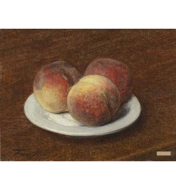 Three Peaches On A Plate, 1868